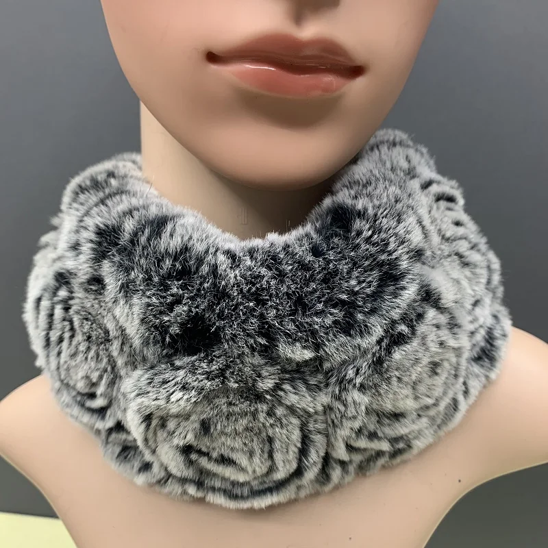 Женские шарфы Меховая повязка на голову шарф из натурального меха кролика рекс с