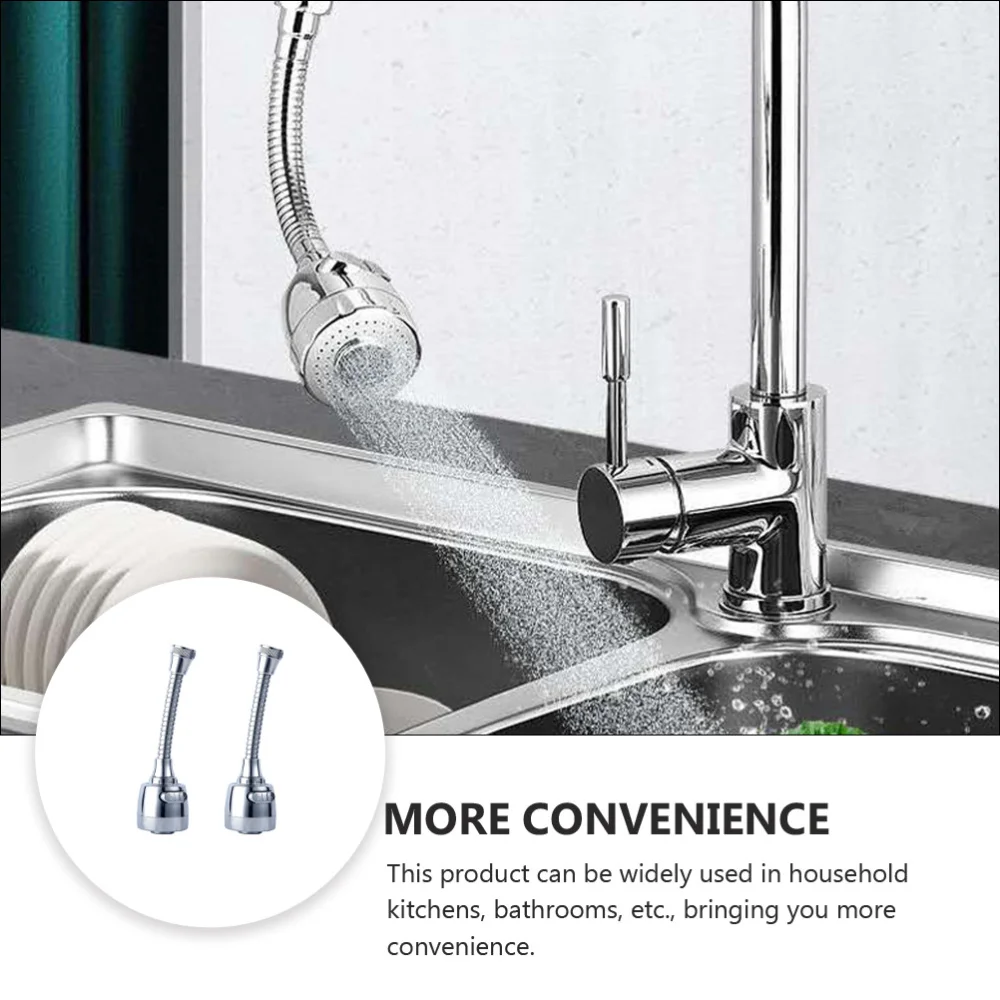 

2pcs Anti-Splash Rotating Tap Filter Household Extendable Spray Head