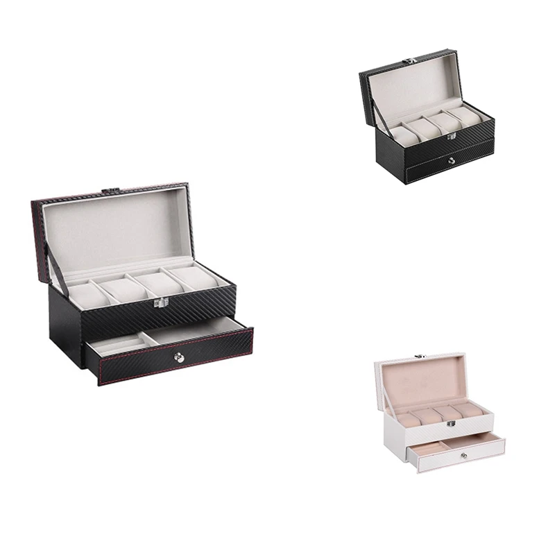 

LUDA Couple 4 Grid Watch Box Watch Box Double Jewelry Display Storage Box Shelf Storage Display Box Gift Box