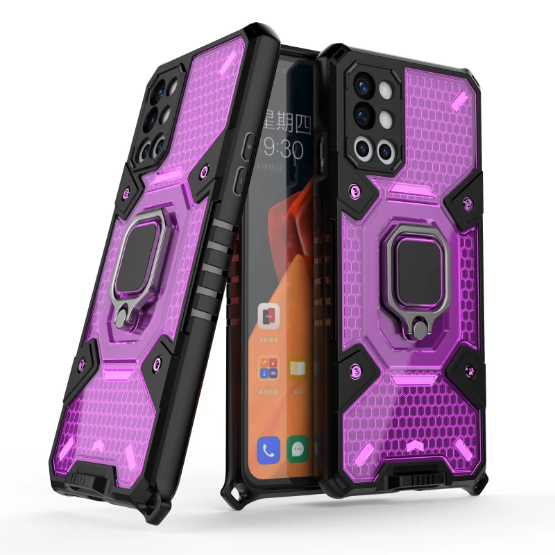

Luxury Shockproof Protection Armor Phone Case For Oneplus 9R Fashion Anti-fall Heavy With Ring Vehicle Magnetic Bracket Cover