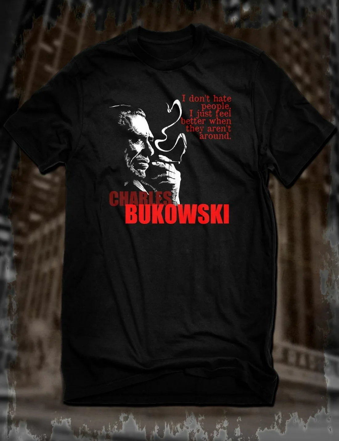 

Charles Bukowski Tops Tee T Shirt Beat Generation Tee Poet Novelist Writer T-Shirt Full-figured