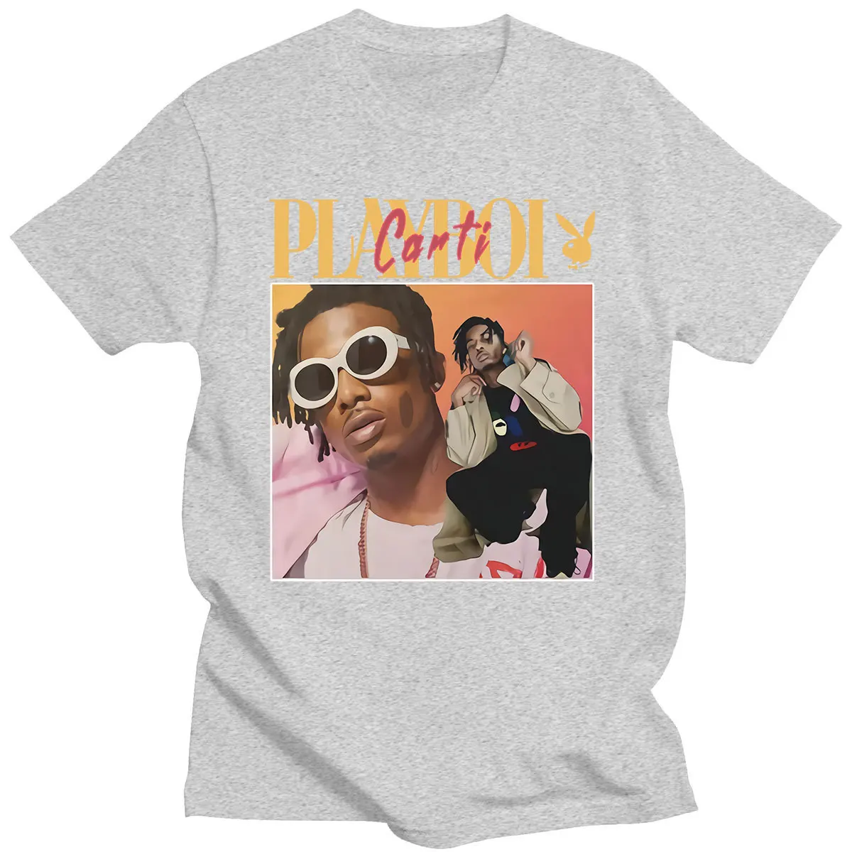 

High Quality Vintage Playboi Carti Vintage 90s Oversized Print Men T Shirt O-neck Casual Cotton T-shirt Man Woman Tees Tops