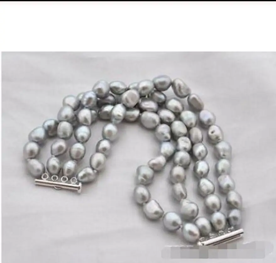 

new hot 4strands 8"12mm baroque gray freshwater pearl bracelet