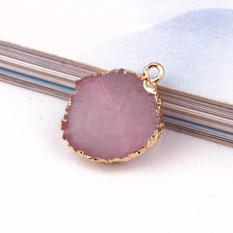 pink fense 2 шт., круглые золотые серьги, амулеты из смолы, сделай сам, подвеска, фурнитура, искусственный Агат, Ретро стиль, Bedels, ювелирные изделия ручной работы, аксессуары F736 - Окраска металла: pink fense