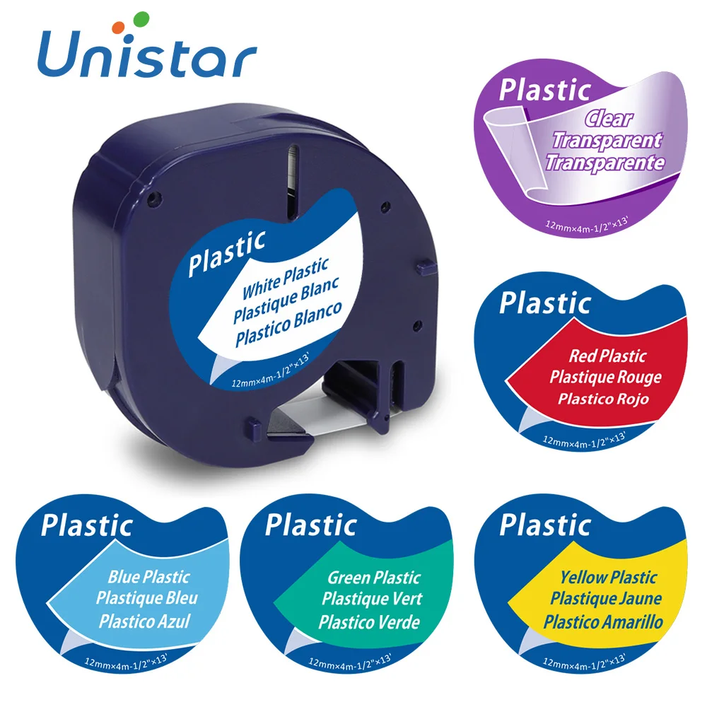 Unistar91200 91201 Совместимость с лента DYMO LetraTag 12267 пластиковая этикетка 91203 16951 тканевая