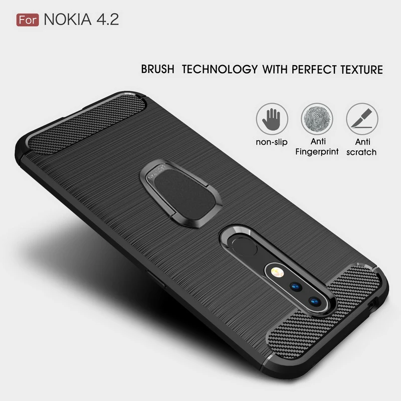 Корпус из углеродного волокна для Nokia 2,2 3,2 6,2 4,2 9 Pureview 7,1 3,1 5,1 6,1 7 Plus 6 2018X6X5X71 телефонные чехлы с кольцом-держателем крышки