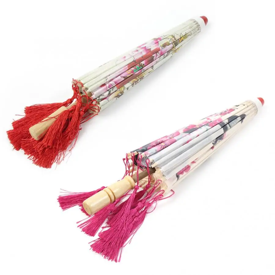 Женский винтажный бумажный зонтик с масляной бумагой декоративная кисточка