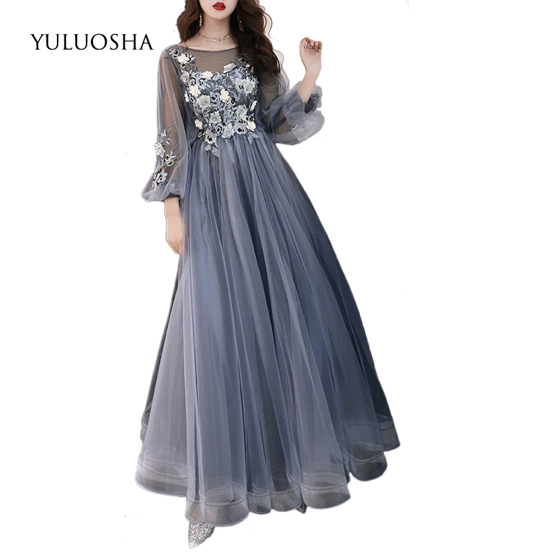 Элегантное Вечернее Платье YULUOSHA ТРАПЕЦИЕВИДНОЕ приталенное платье с О образным