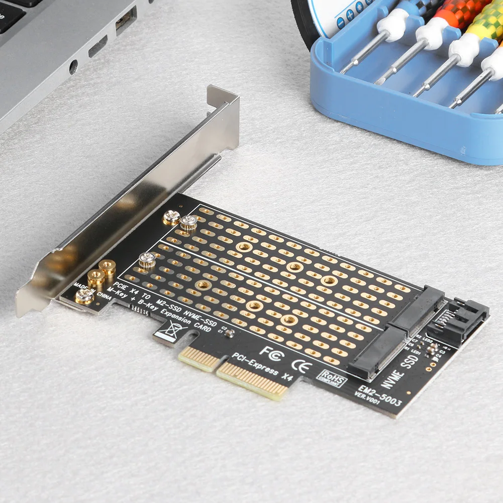 

Адаптер M.2 NVME к PCIE, адаптер M + B Key NGFF SSD к PCI-E 3,0 X4 SATA для карты расширения, бытовые компьютерные аксессуары