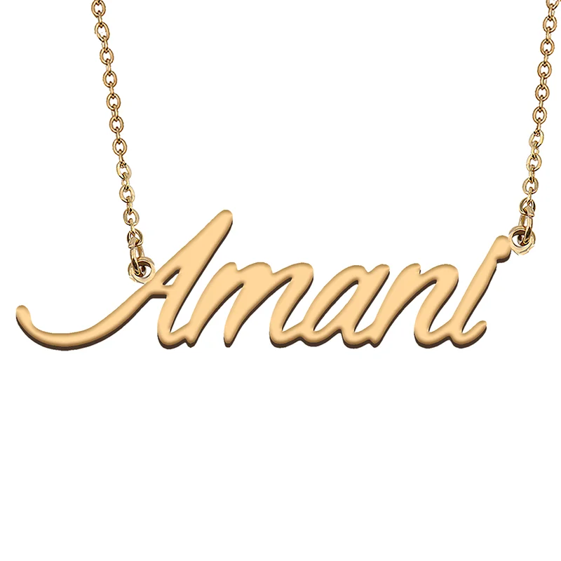 

Amani Custom Name Necklace Customized Pendant Choker Personalized Jewelry Gift for Women Girls Friend Christmas Present