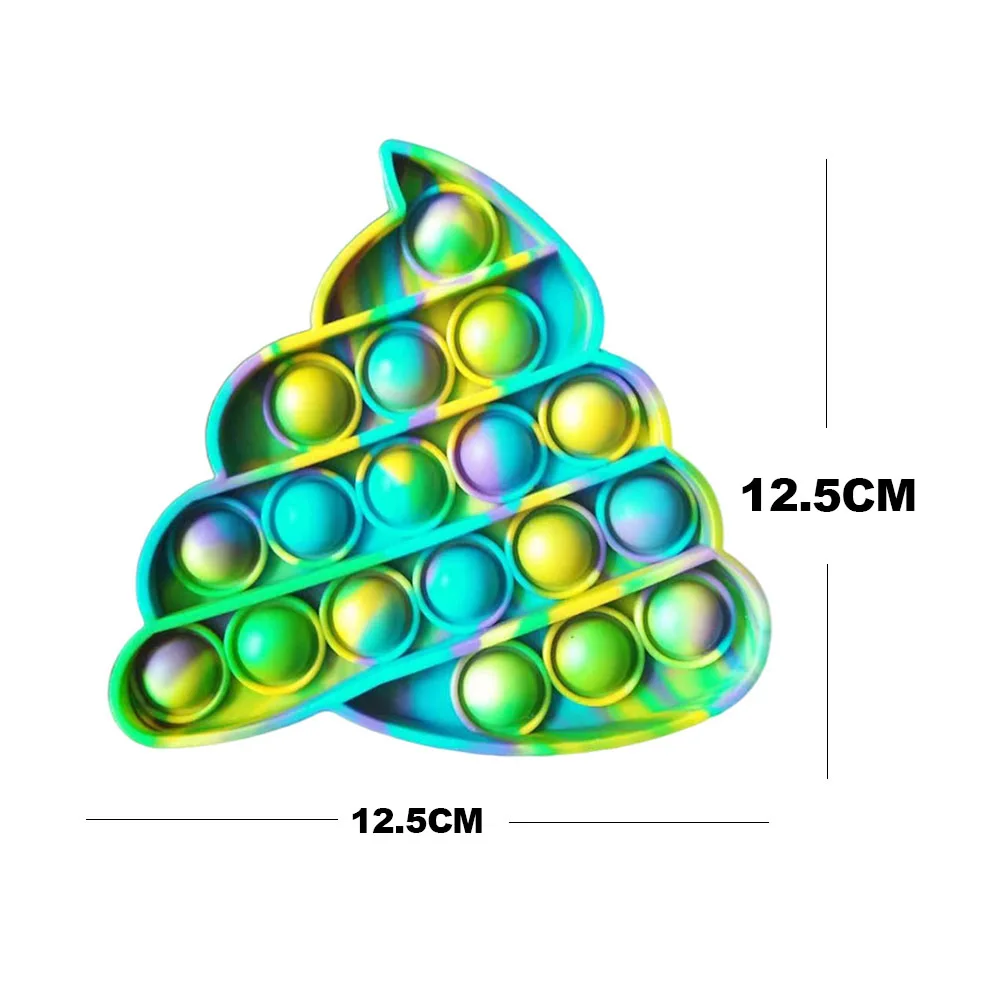 

Cartoon Silicone Poop Shape Decompression Toys Push Kid Sensory Push Bubble POP It Fidget Stress Anxiety Relief Squeeze Toys