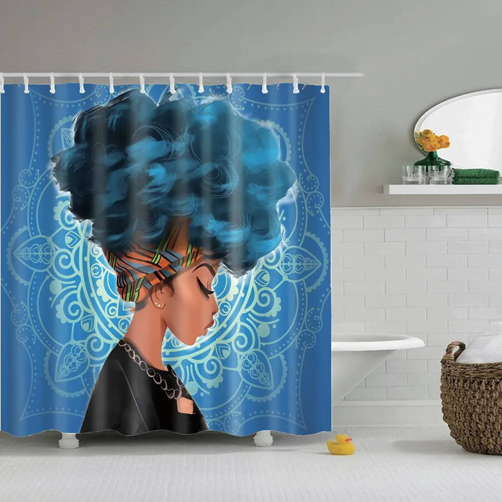 

Dafield Black Girl Shower Curtain African American for Bathroom Waterproof Fabric Polyester Bath