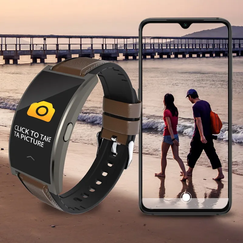 

Makibes T20 Curved screen 1.5" Flexible AMOLED Smart watches android watch Support Multiple languages/Music/Camera/Weather 2020