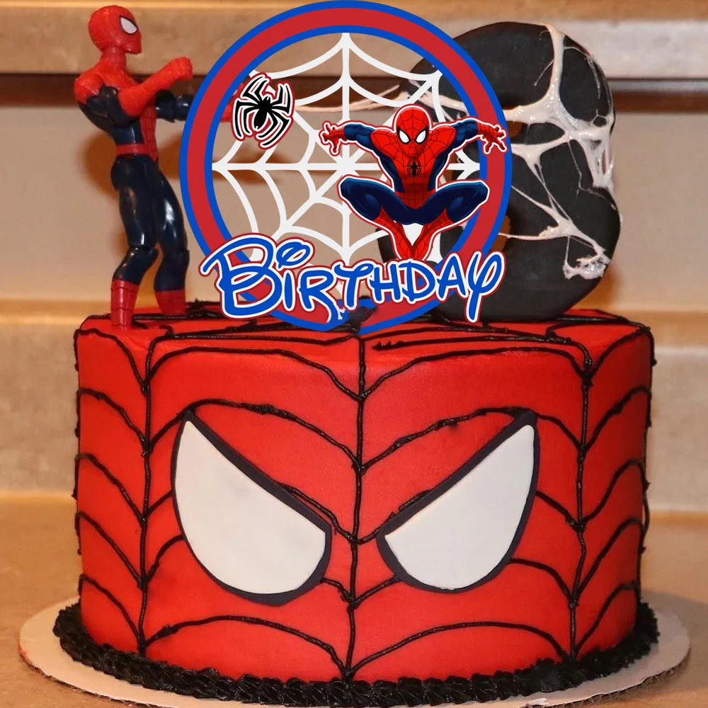

1 шт. украшение для торта «Человек-паук», топпер для торта, милый супергерой, акриловый Топпер для кексов для детей, день рождения
