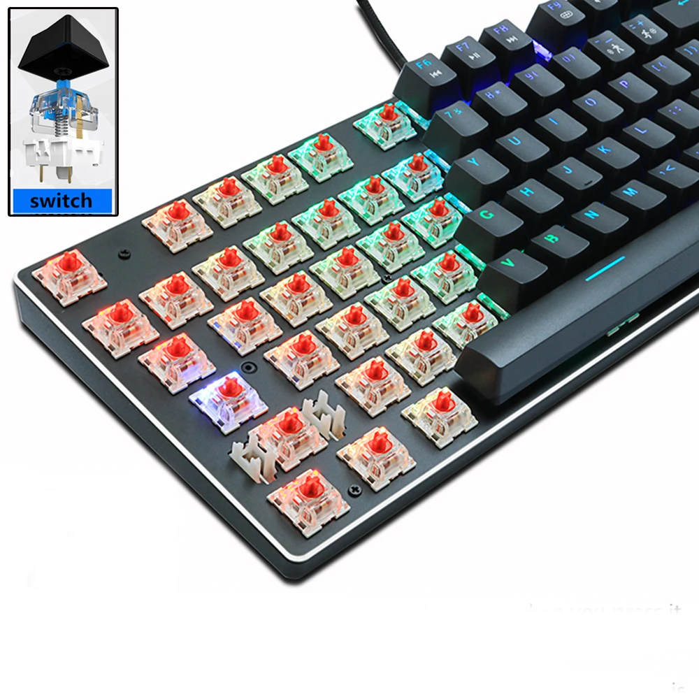 Игровая механическая клавиатура ZUOYA X76 проводная USB 87 клавиш RGB подсветка