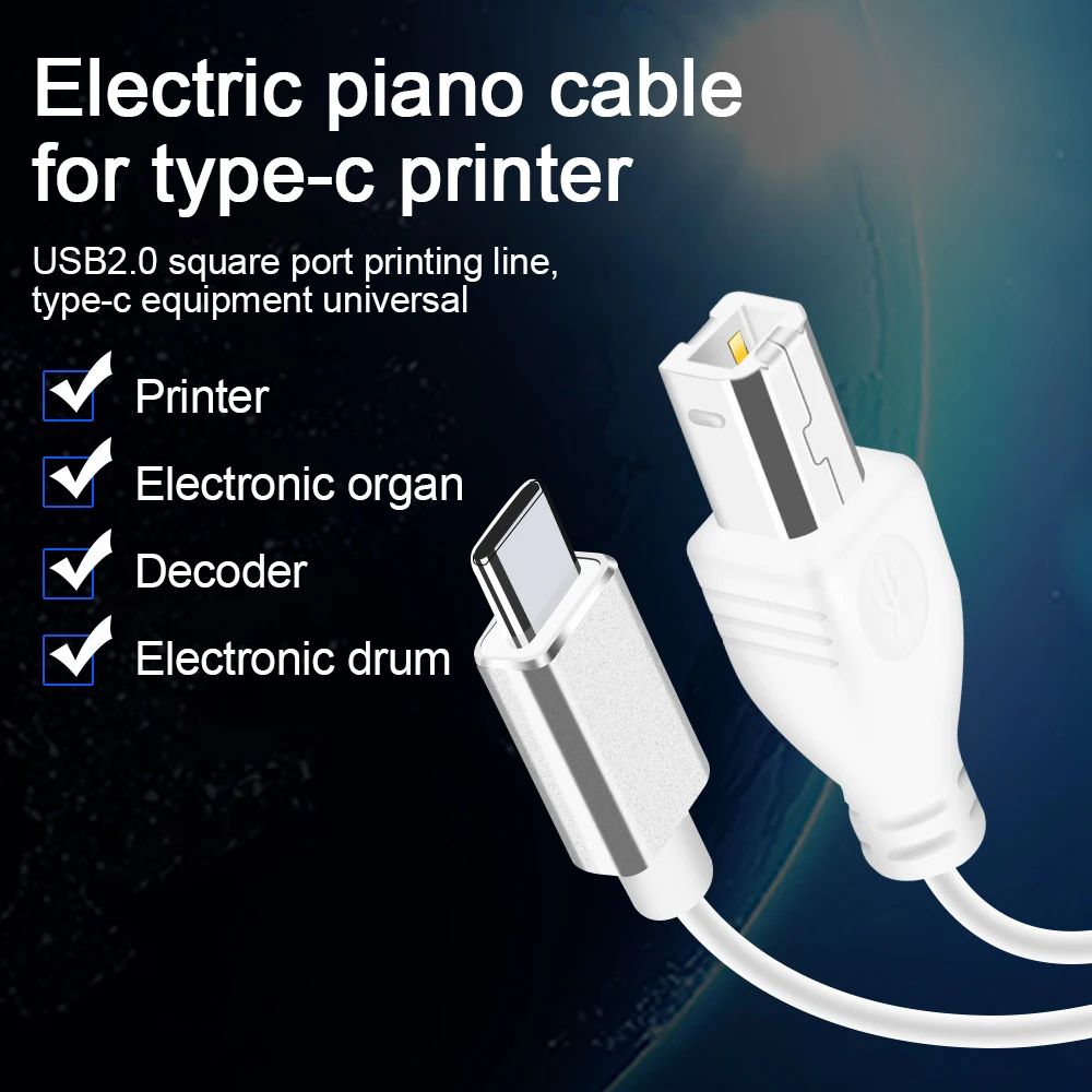 

USB C to USB 2.0 Midi Cable 1M Type C to USB 2.0 Keyboard Converter Cable MIDI Electronic Musical Instrument Cable