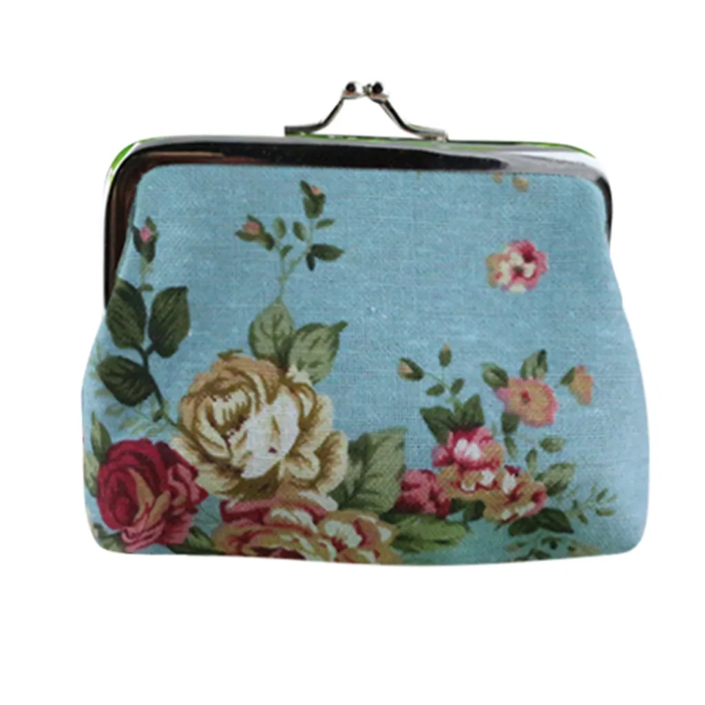 Креативный Кошелек для монет из парусины с розовой пряжкой сумка ткани Женская