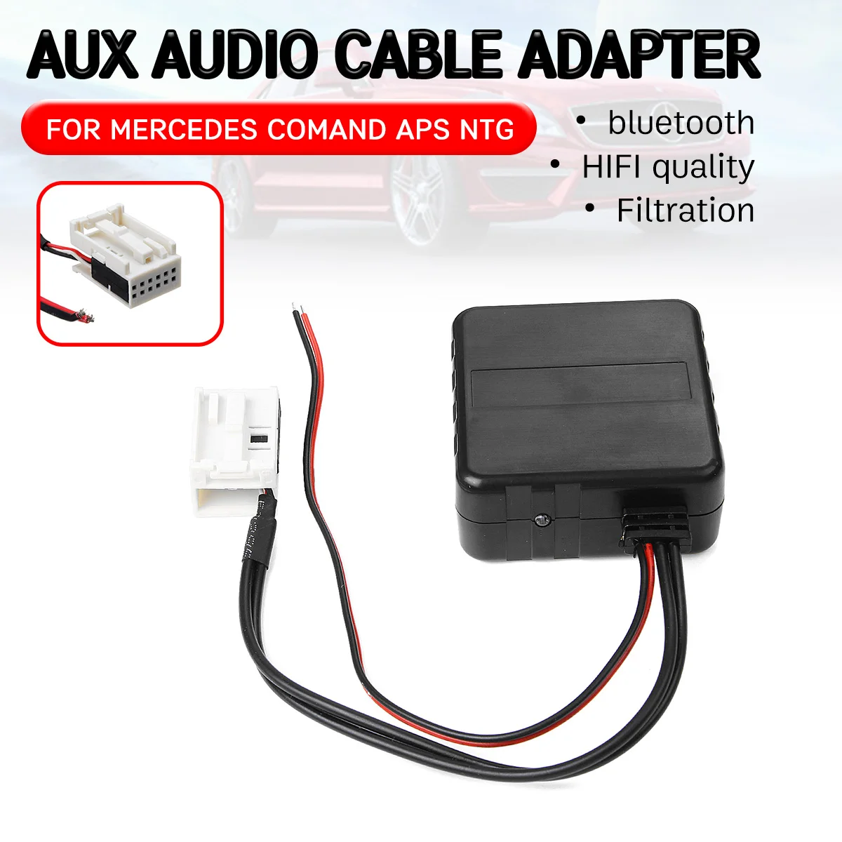 

bluetooth Aux Receiver for Benz W169 W245 W203 W209 W164 Cable Adapter Hifi Quality for Mercedes Wireless Aux Interface