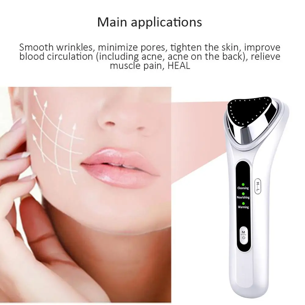 

Induction Vibration Heating Beauty Instrument Lifting Tighten Massager+Ultrasonic Skin Scrubber Blackhead Remover+Nano Sprayer