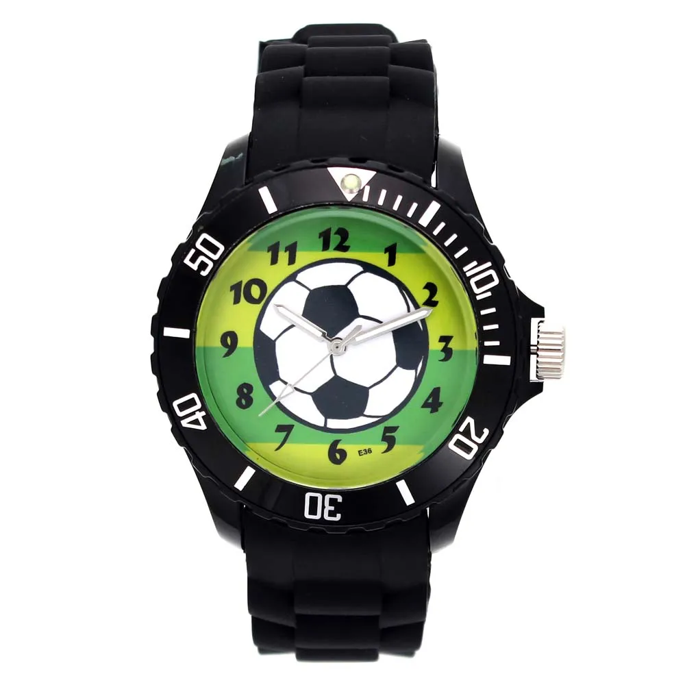 

Football Sport Style Soccer Ball Pattern Ladies Watches Fashion Jewelry Colorful Silicone Band Casual Women Men Wrist Watch