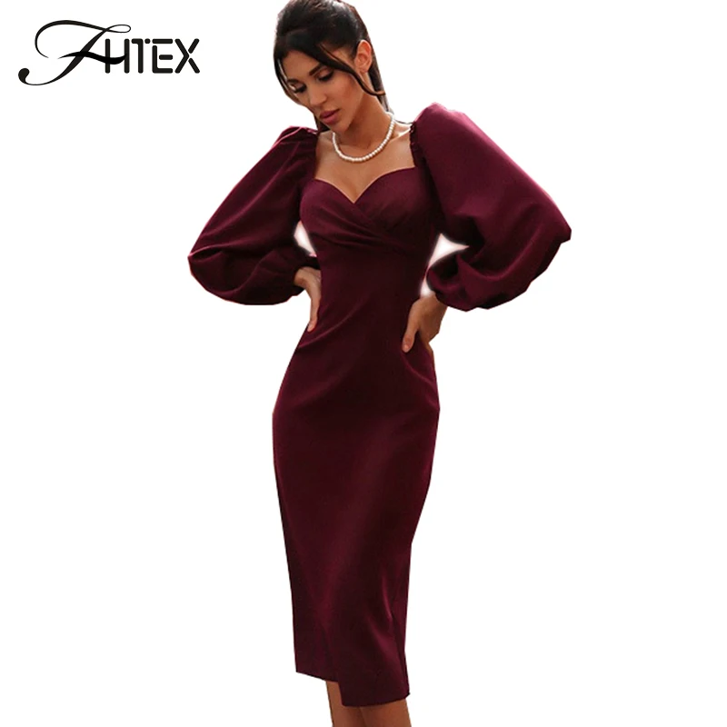 Элегантное платье с v образным вырезом в стиле ретро британском женское буфами