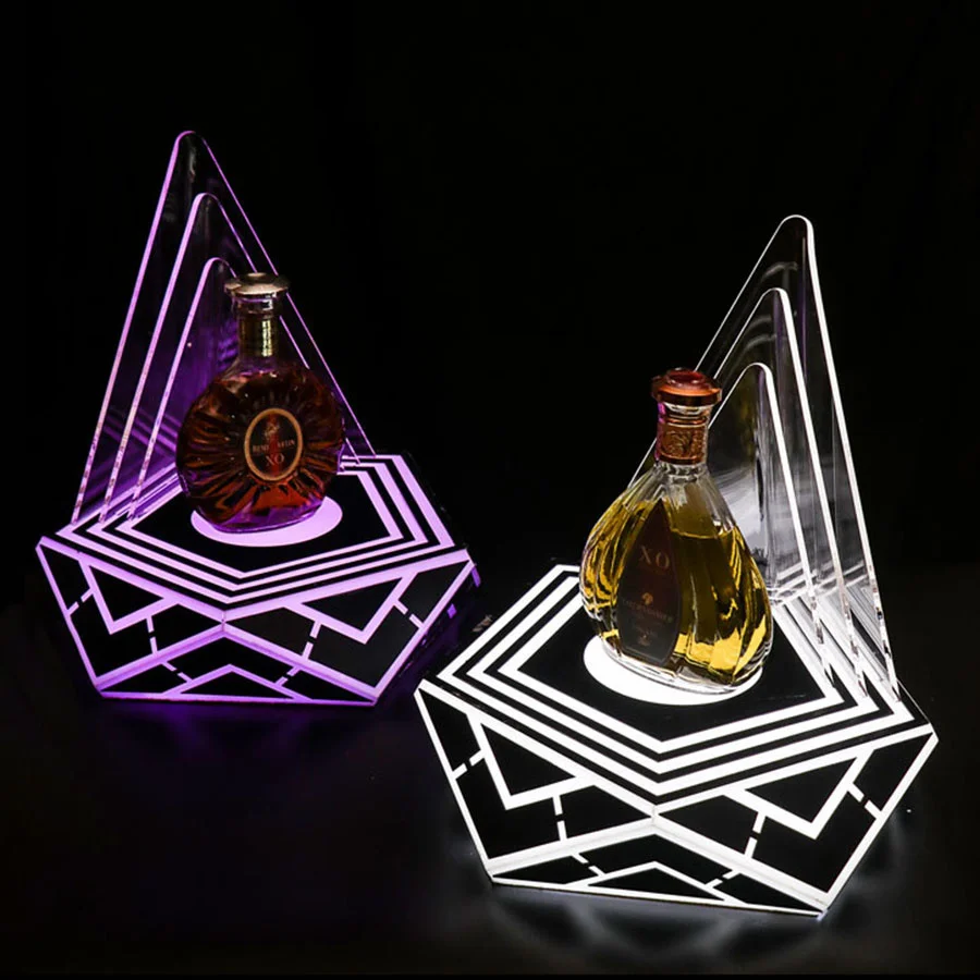

LED Rechargeable Glow Bottle Holder Display Colorful Flashing Champagne Wine Bottle Glorifier Presenter For Night Club Party KTV