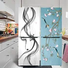 ПВХ Ветка Птица обои для холодильника самоклеющиеся водонепроницаемые крышка холодильника наклейка DIY Украшение дома Дверь Наклейка Настенная роспись