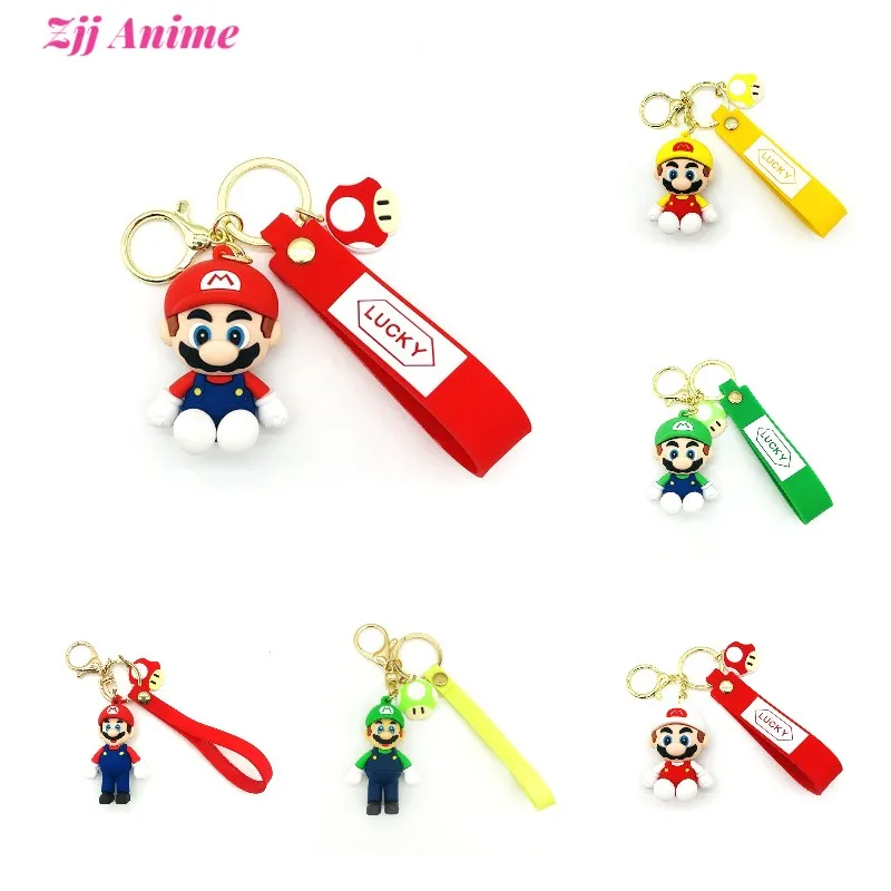 

Super Mario Game Mario bros Luigi Mushroom Character Dolls Cute Cartoon Keychain Car Bag Fashion Pendant collection ornaments