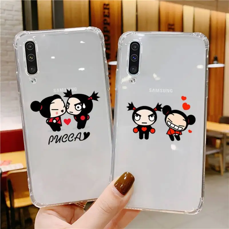 

Cartoon Pucca Cute anime Phone Case Transparent For Samsung Galaxy A S Note 9 10 51 50 71 70 80 20 21 30s ultra plus
