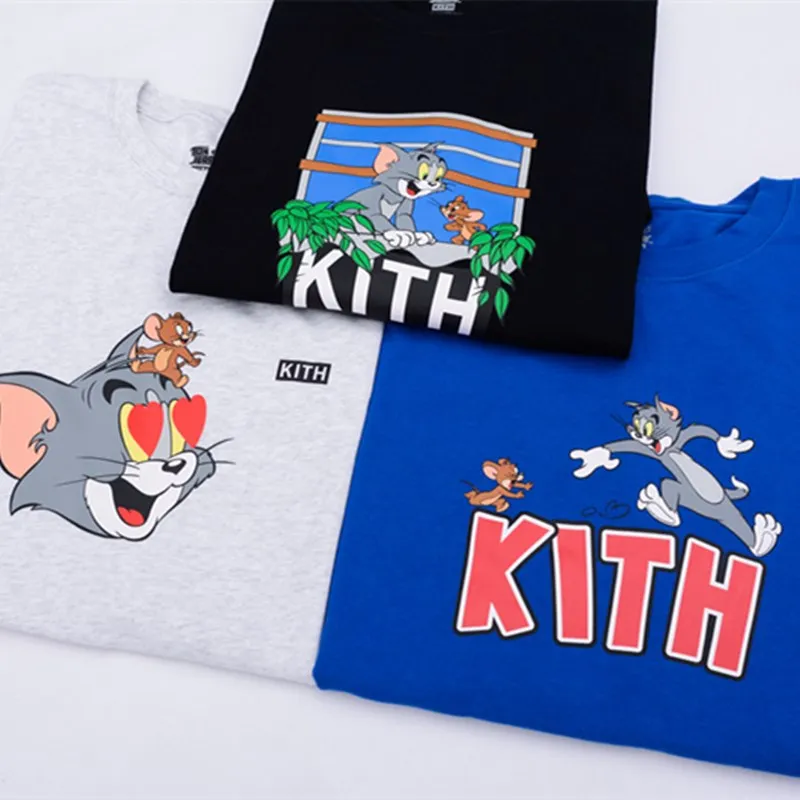 

KITH T-shirt Men Women Summer KITH Tom Jerry Logo Tee High Quality Cat Mouse Cartoon Tops Casual Short Sleeve