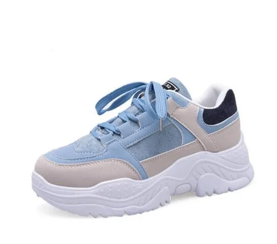 Кроссовки женские на платформе Повседневная дышащая обувь шнуровке