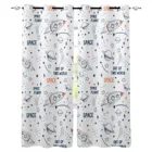 Занавески с изображением Вселенной космоса ракеты, белые занавески для спальни, гостиной, кухни, компьютерной комнаты, украшение для дома для детей, подарки для детей