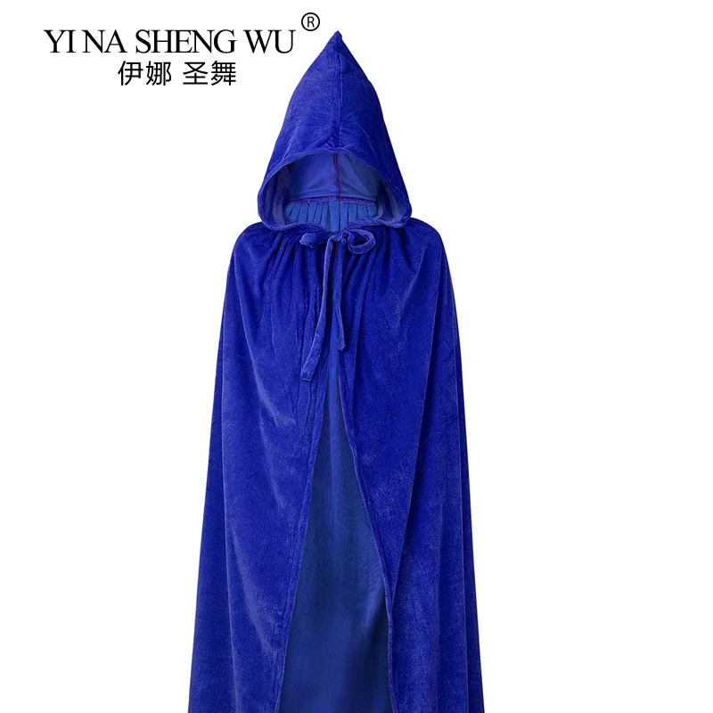Бархатная накидка на Хэллоуин для взрослых средневековый костюм с капюшоном