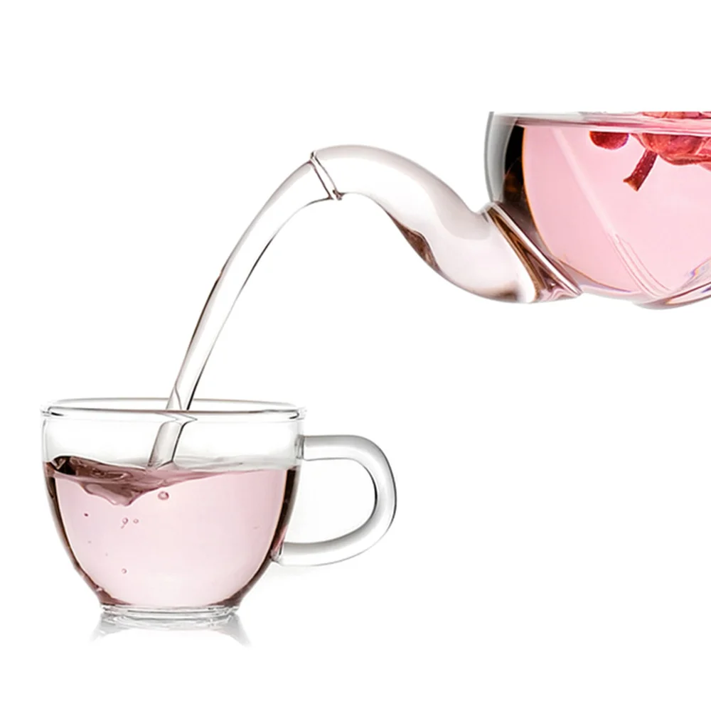 

6 pcs Tea Set 1pc Tea Pot with 4pcs Cups and 1pc Warmth Teaware Flowers Tea Sets Kungfu Teaware