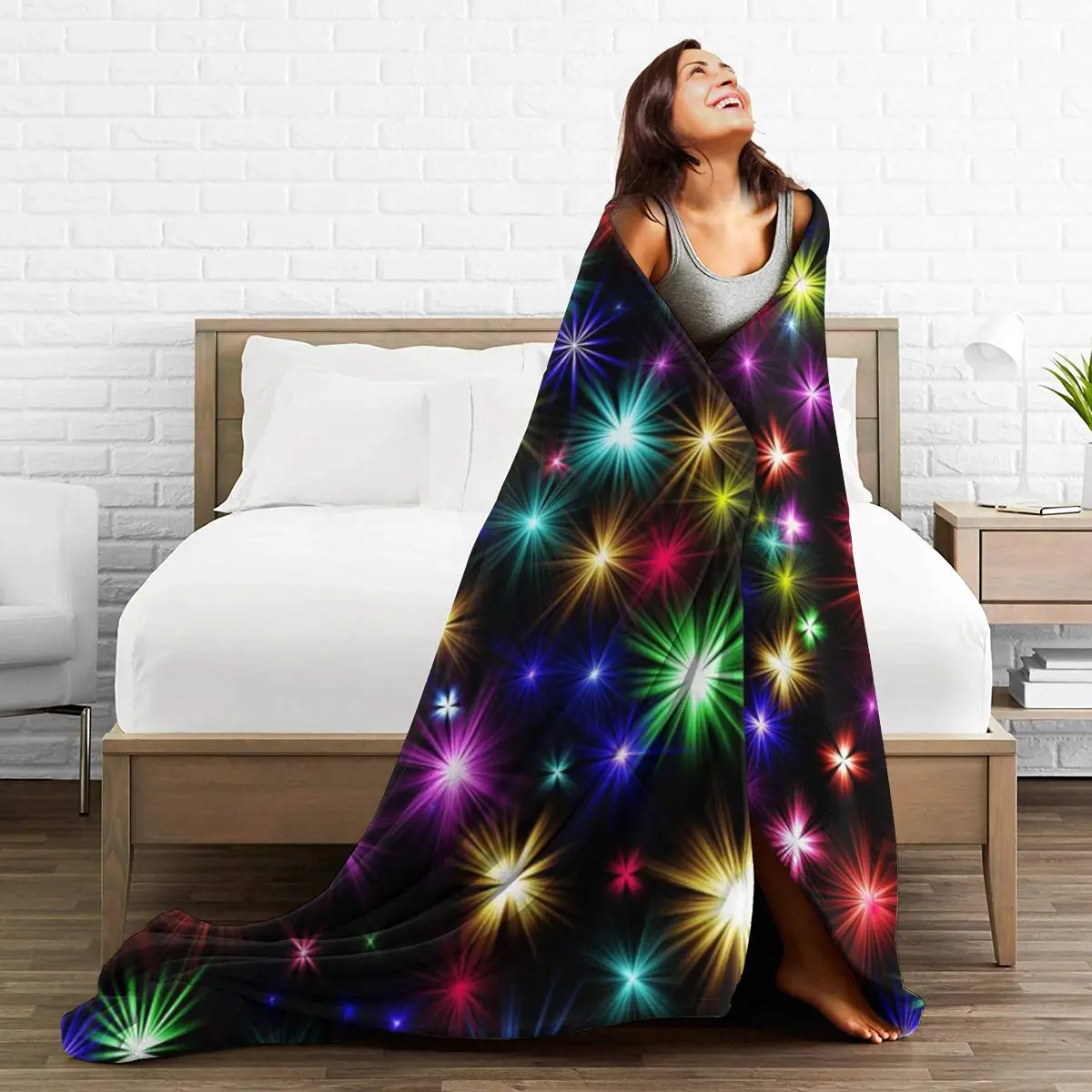 

New 3DColor Personality Printed Flannel Blanket Sheet Bedding Soft Blanket Bed Cover Home Textile Decoration
