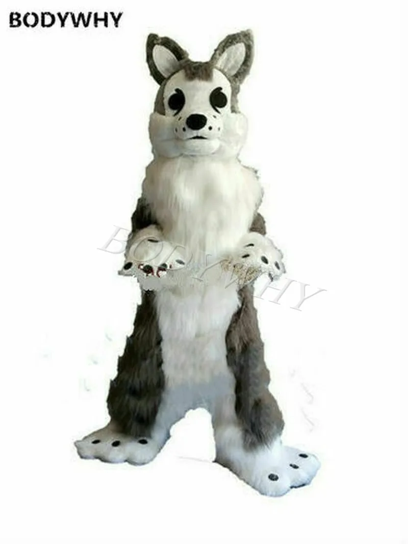 Новинка 2020 пушистый костюм длинный меховой хаски лисы собака талисман для