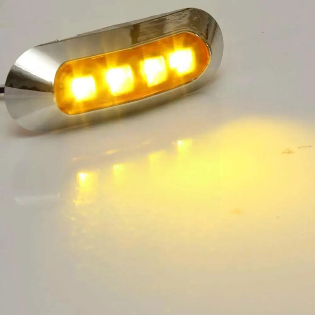 

10pcs Side Marker Tail Light Amber 4 SMD 12/24V Waterproof Ndicator Led Lamp Trailer Marker Light Lamp Light Truck Side Rea H5L0