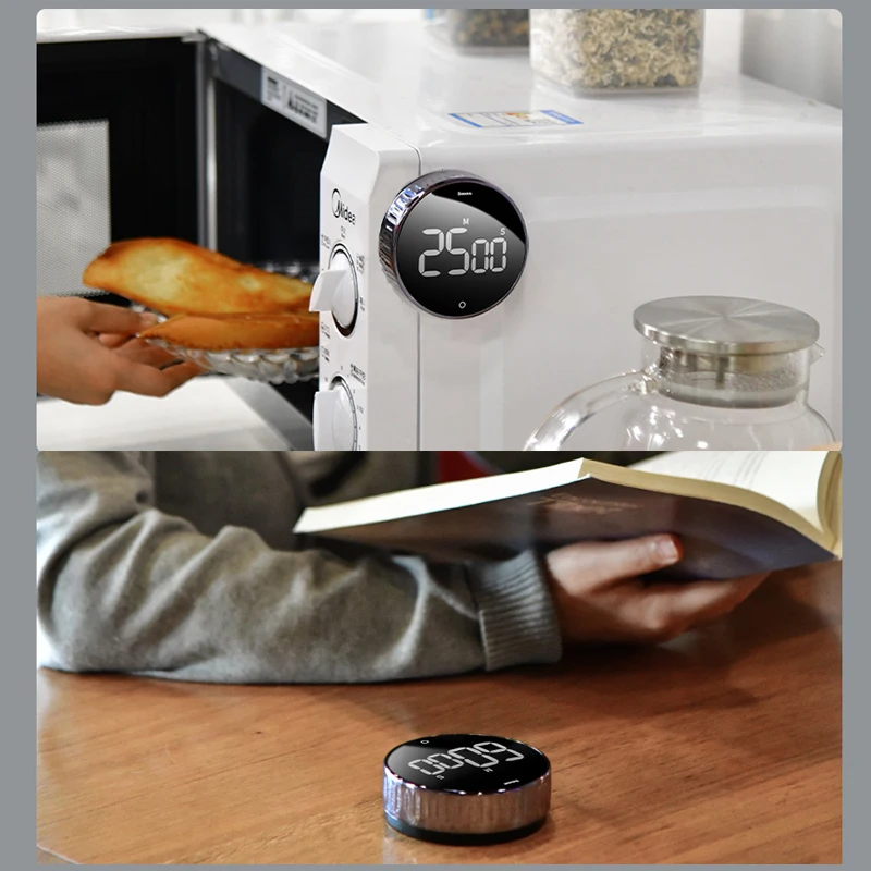 Магнитный кухонный таймер Baseus, цифровой таймер с ручным обратным .