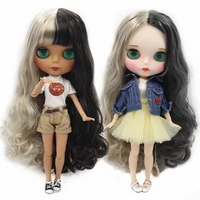 icy dbs blyth doll 16 bjd white skin and black skin nude joint body matte face colorful hair