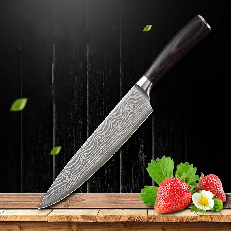 Кухонный нож 8 дюймовый Профессиональный японский шеф повара 7CR17 для мяса из