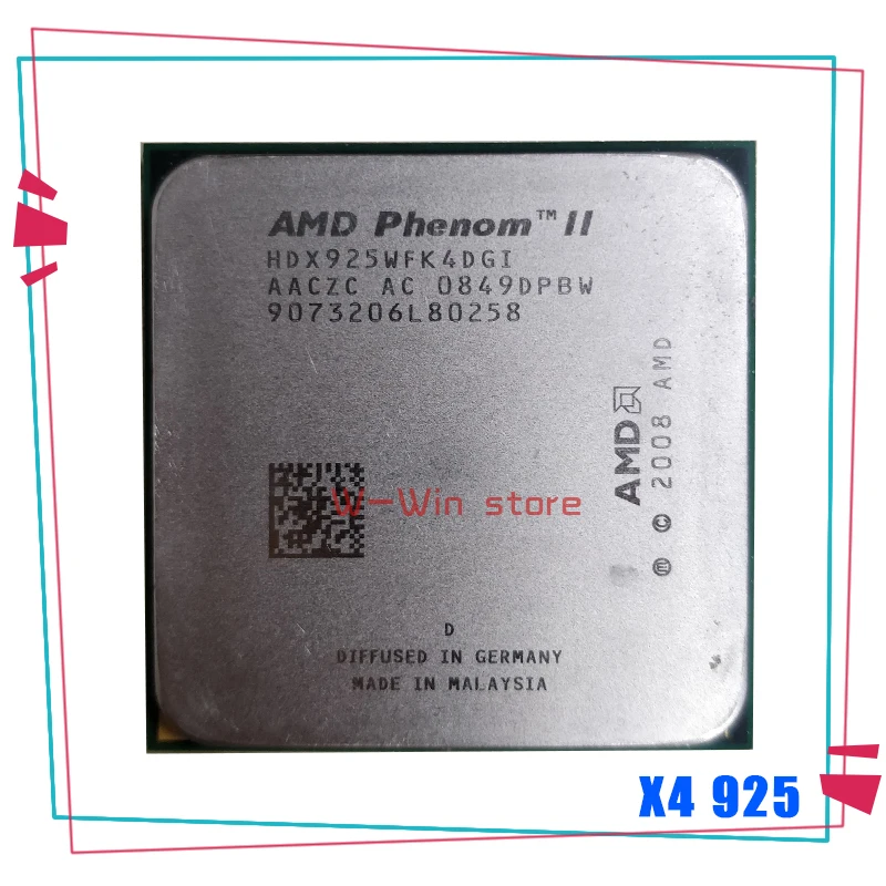 Четырехъядерный процессор AMD Phenom II X4 925 95 Вт 2 8 ГГц HDX925WFK4DGI разъем AM3|Процессоры| |