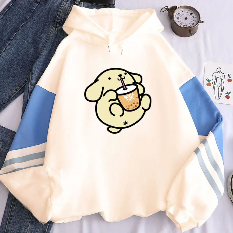 Милые толстовки с капюшоном bobo tea/kawaii для пудинга и собаки зимние теплые