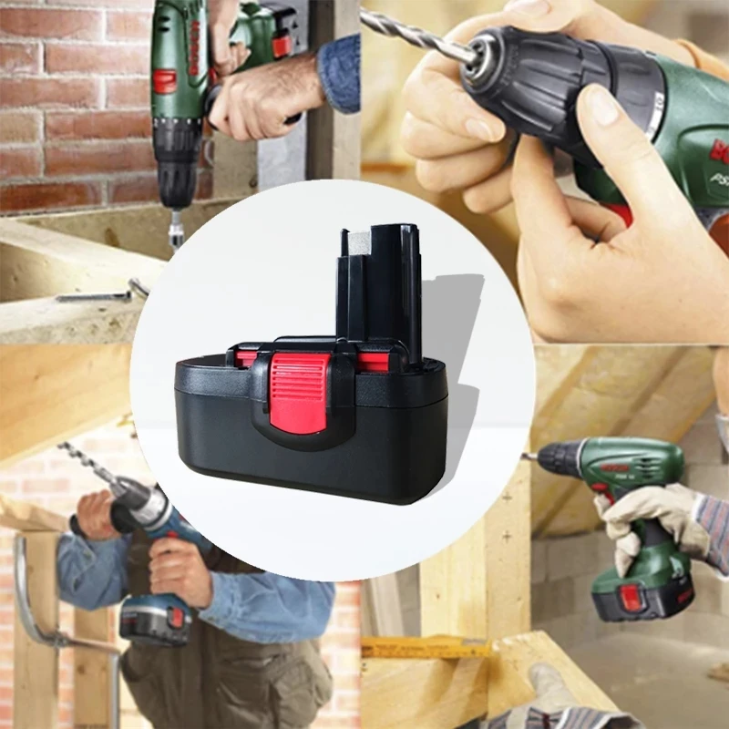 

2021/18V 9800mAh Rechargeable Battery Ni-CD Power Tools Bateria for Drill GSB for Bosch 18 VE-2, PSR 18VE,BAT025 BAT026