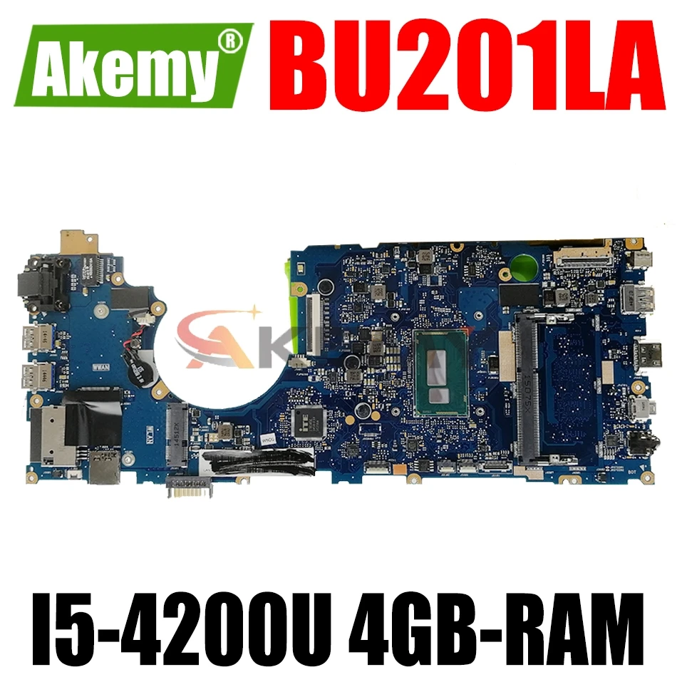 

AKEMY BU201LA Laptop Motherboard For ASUS BU201LA BU201L Original Mainboard 4GB-RAM I5-4200U