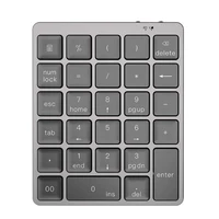aluminum alloy 28 keys wireless bluetooth numeric keypad ultra thin mini portable rechargeable office home numpad