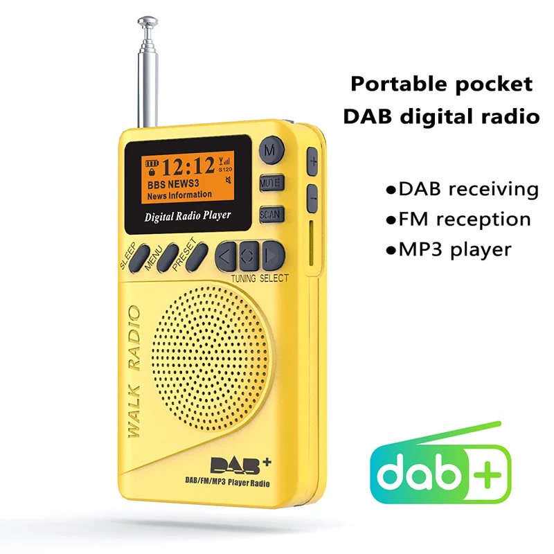 Портативное мини-радио приемник Карманный DAB/DAB + цифровой радиоприемник FM