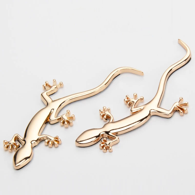 Автомобильный металлический 3D наклейки геккон двухсторонний скотч 1 пара