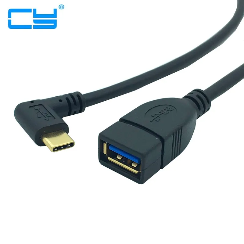 25 см 0 м позолоченный кабель USB 3.1 типа C левый и правый угол штекер-USB 3.0 A гнездовой