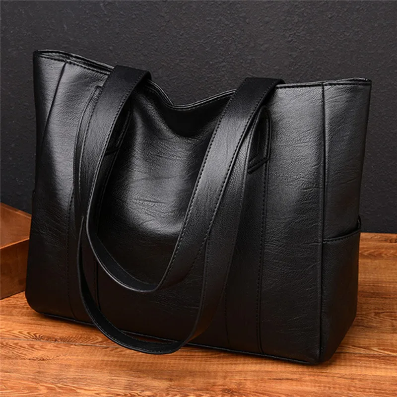 

Women Leather Handbags Women's PU Tote Bag Large Capacity Female Shoulder Bags Solid Casual Women Bags Bolsas Femininas