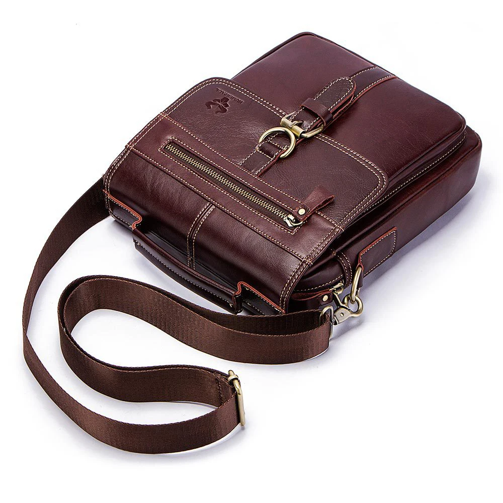 Высококачественная брендовая новая дизайнерская мужская сумка из натуральной